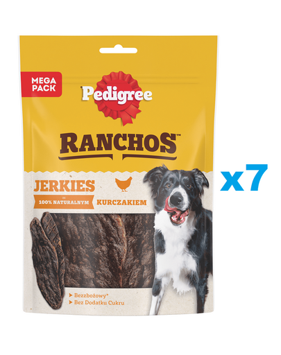 PEDIGREE Ranchos Jerkies 7x180g fasii de carne pentru caini