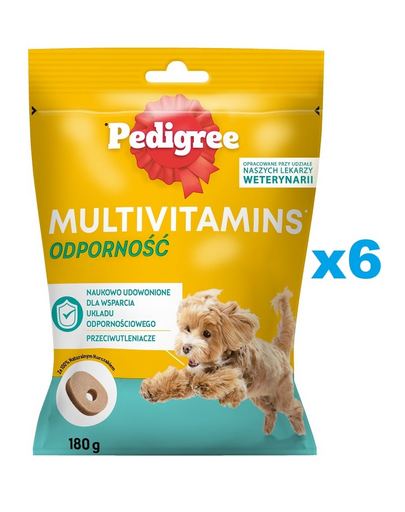 PEDIGREE Multivitamins Set recompense pentru caine, pentru imunitate, cu pui 6x180 g