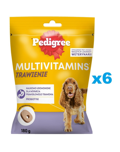 PEDIGREE Multivitamins Recompense caine, pentru digestie, cu pui 6x180 g