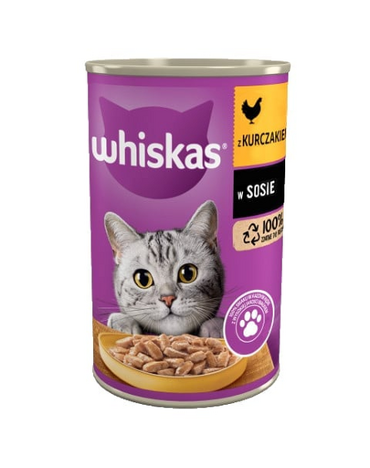 WHISKAS Hrană umedă pentru pisici pui în sos 400 g