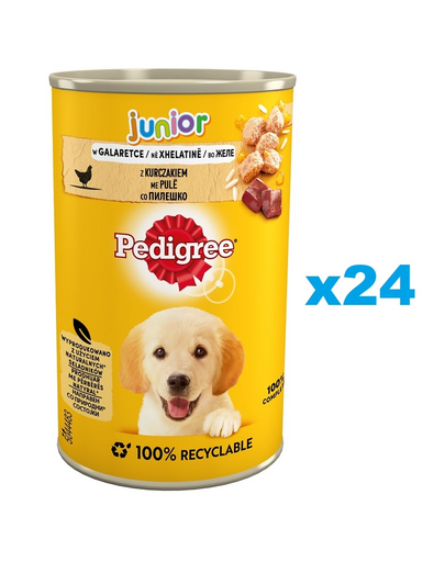 PEDIGREE Junior 24x400g set conserve catei, cu pui in aspic