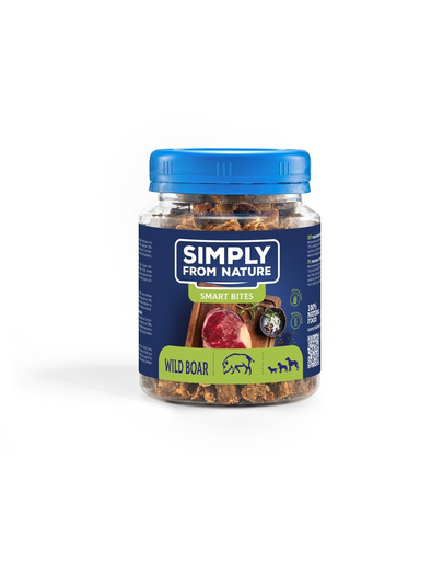 SIMPLY FROM NATURE Smart Bites Snackuri pentru caini, mistret 130 g