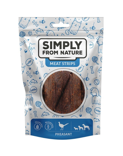 SIMPLY FROM NATURE Meat Strips Benzi de carne de fazan pentru caini 80 g