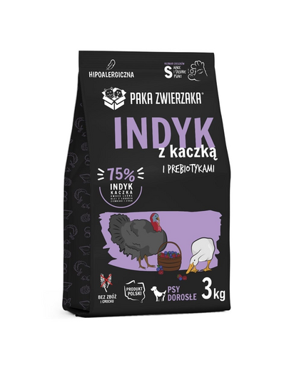 PAKA ZWIERZAKA Seventh Heaven Mancare pentru caine, cu curcan si rata S 3kg