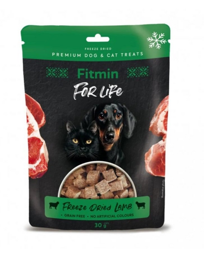 FITMIN For Life Freeze dried lamb 30 g recompensa pentru caini si pisici, miel liofilizat