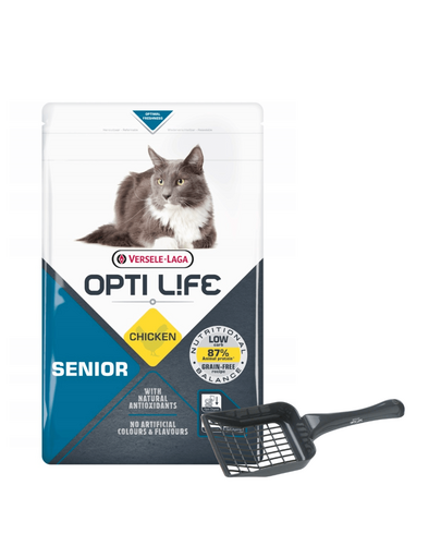 VERSELE-LAGA Opti Life Cat Senior Chicken 2.5 kg hrana pisica senior + lopatica litiera GRATIS