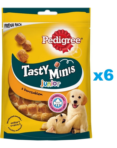 PEDIGREE Tasty Minis Junior 6x125 g Pachet recompense catei