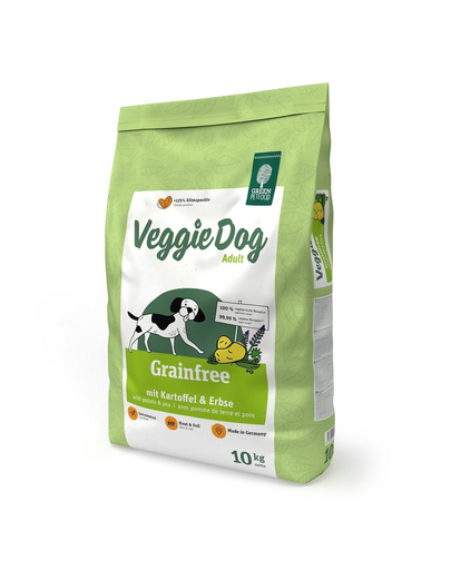 GREEN PETFOOD VeggieDog Grainfree hrana cu mazare si cartof pentru caini 10kg