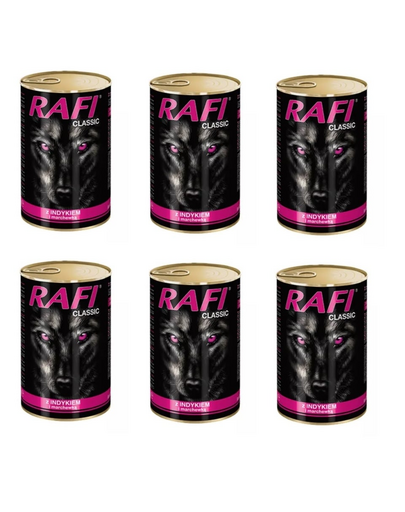 DOLINA NOTECI Rafi Classic hrana umeda caini adulti, cu carne de curcan 1240 g x 6 buc.