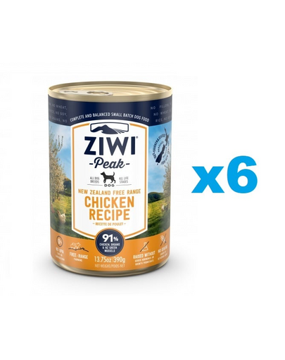 ZIWIPEAK Dog Chicken set hrana caini 6x390 g cu pui