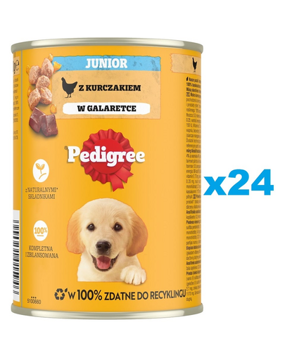 PEDIGREE Junior 24x400g set conserve catei, cu pui in aspic