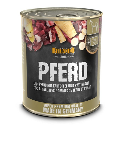 BELCANDO Super Premium Hrana umeda pentru caini adulti, cu carne de cal si cartofi 800 gr