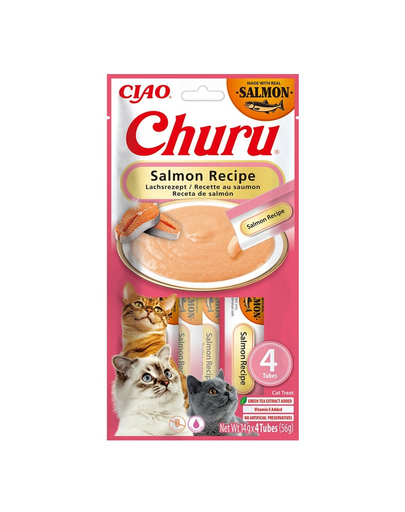 INABA Churu Cat Salmon 4x14g gustare pisici adulte, cu somon