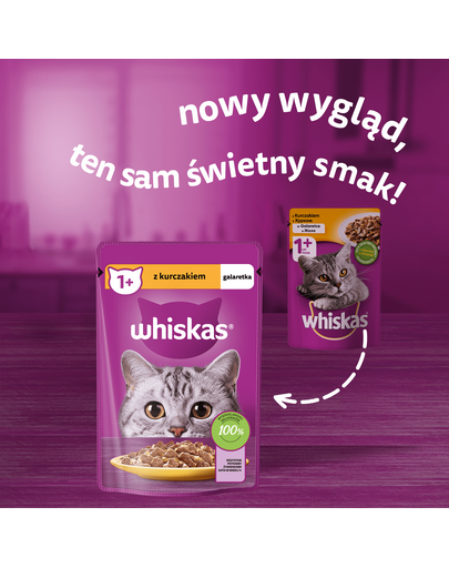 WHISKAS Adult plic 85g hrana umeda pentru pisici adulte in jeleu de pui