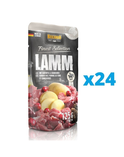 BELCANDO Finest Selection hrana umeda caini adulti, cu miel si cartofi  24x125 g