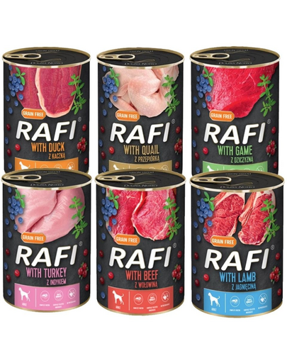 DOLINA NOTECI RAFI Mancare umeda pentru caini adulti, mix arome 24x400 g