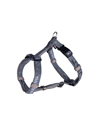 TRIXIE Ham "Modern art this is The boss harness" XS - S 30-40 cm / 10 mm gri
