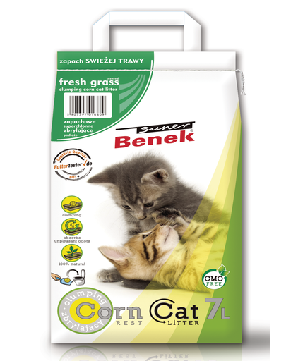 BENEK Super Corn Cat Asternut pentru litiera, miros de iarba proaspata 7 L BENEK imagine 2022
