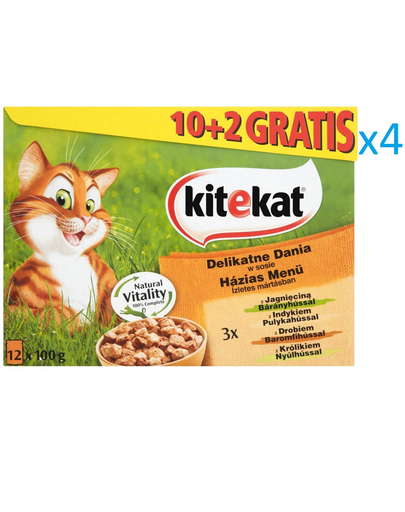 KITEKAT Hrană umedă pentru pisici Delicate Dishes 12x100 g x4
