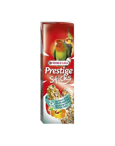 VERSELE LAGA Prestige Sticks Big Parakeets Exotic Fruit 140 g Gustare cu fructe exotice pentru papagali mari