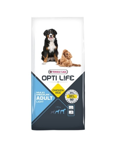 VERSELE-LAGA Opti Life Adult Light Medium&amp;Maxi hrana uscata caini adulti supraponderali/obezi de talie medie/mare 12,5 kg