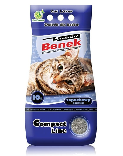 Benek Super Compact Fragrance nisip pentru litiera, cu efect de calmare 10 L