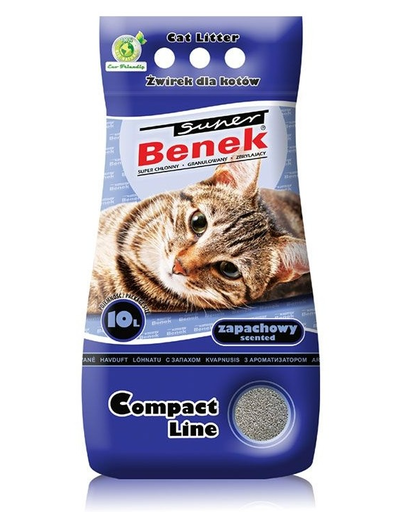 Benek Super Compact Fragrance Asternut bentonita pentru litiera, cu efect de calmare 10 L