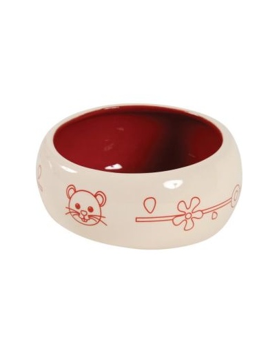 ZOLUX Bol Ceramic pentru rozătoare - împiedică scurgerea apei și hranei 1 L culoare red