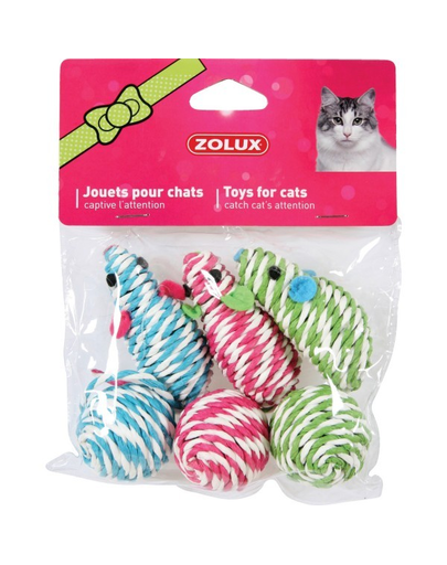 ZOLUX Jucării pentru pisici 3 șoricei + 3 mingiuțe