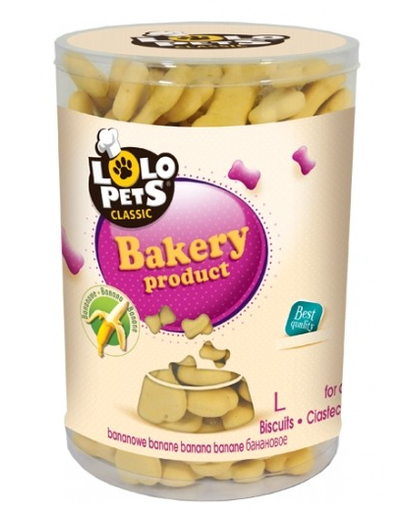 LOLO PETS Cookies pentru câini oase L banane 850 g