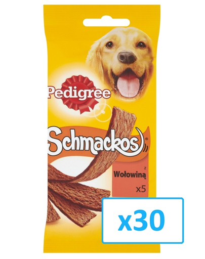 PEDIGREE Recompense pentru câini Schmackos cu vită 43 g x30
