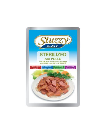 Stuzzy sterilized cu pui pentru pisici sterilizate 100 g