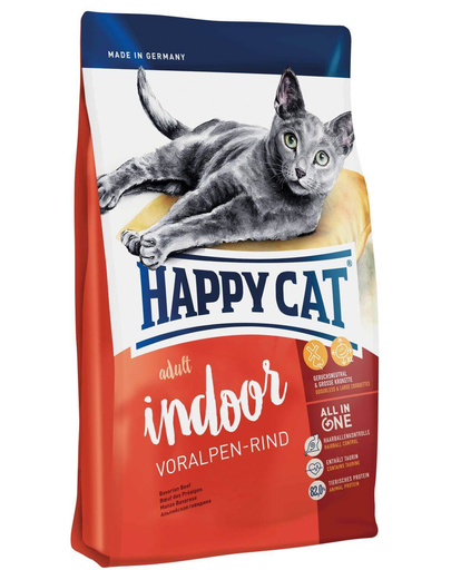 HAPPY CAT Fit & Well Indoor Adult vită 300 g