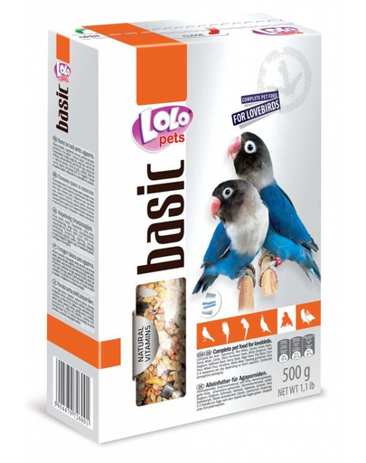 LOLO PETS Mâncare pentru papagali Lovebirds 500 g