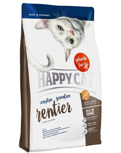 HAPPY CAT Sensitive Grainfree Ren, Vită și Cartofi 4 kg