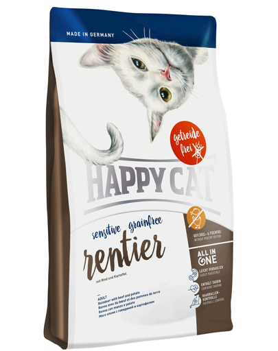 HAPPY CAT Sensitive Grainfree Ren, Vită și Cartofi 1,4 kg