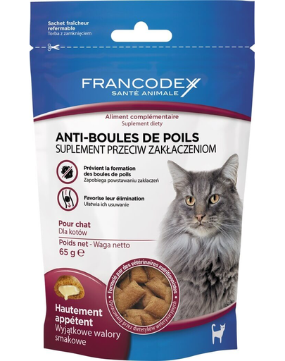 FRANCODEX Recompensă pentru pisici - anti ghemotoace de părl 65 g