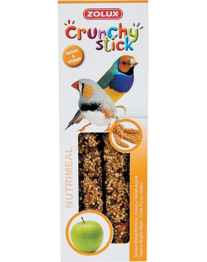 ZOLUX Crunchy Stick pentru păsări exotice - mei / măr 85 g