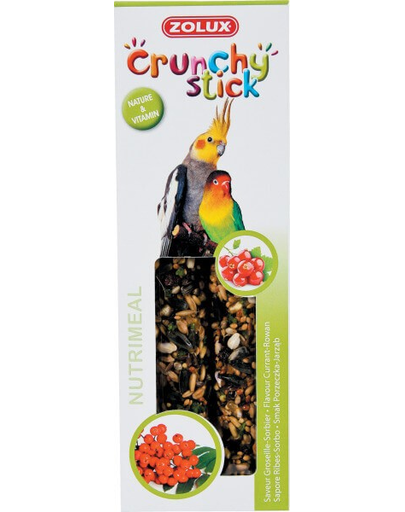 ZOLUX Crunchy Stick pentru papagali mari - coacăze / măceșe 115 g