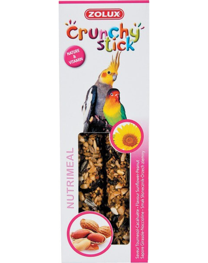 ZOLUX Crunchy Stick pentru papagali mari - floarea soarelui / alune de pădure 115 g