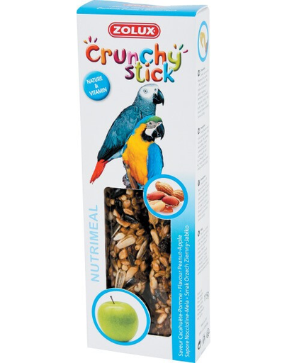 ZOLUX Crunchy Stick pentru papagali - migdale / măr 115 g