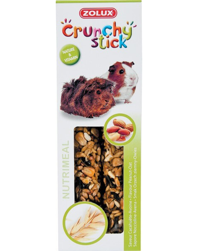 ZOLUX Crunchy Stick pentru porcușori de guinea - migdale / ovăz115 g