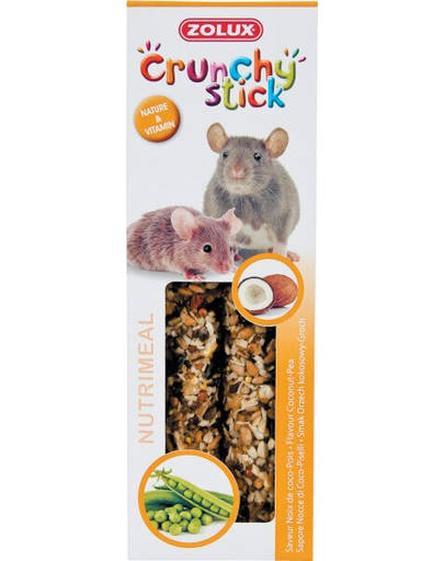 ZOLUX Crunchy Stick pentru șobolani și șoareci - cocos / mazăre 115 g