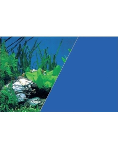 ZOLUX Fundal cu două fețe pentru acvariu 60 x 120 cm plante roci / albastru