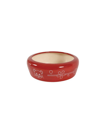 ZOLUX Bol Ceramic pentru rozătoare - împiedică scurgerea apei și hranei 200 ml culoare red