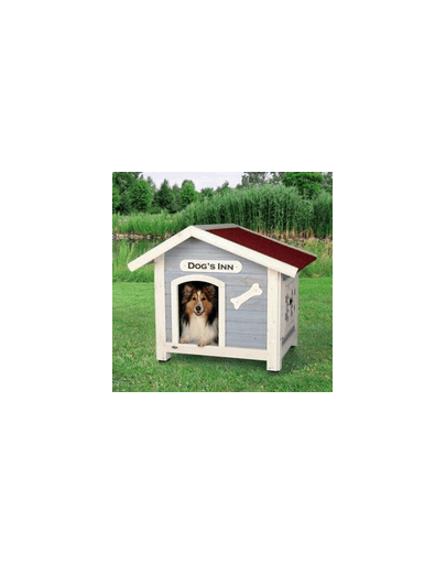 TRIXIE Natura Dog Kennel With Saddle Roof M 91 × 80 × 80 cm cușcă albastru deschis / alb
