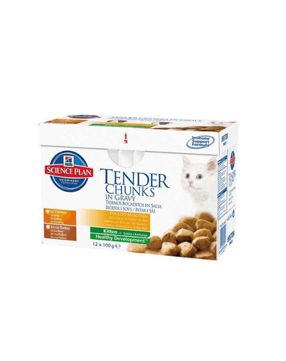 HILL\'S Science Plan Feline Kitten Multipack Pui și Curcan 12 x 85 g