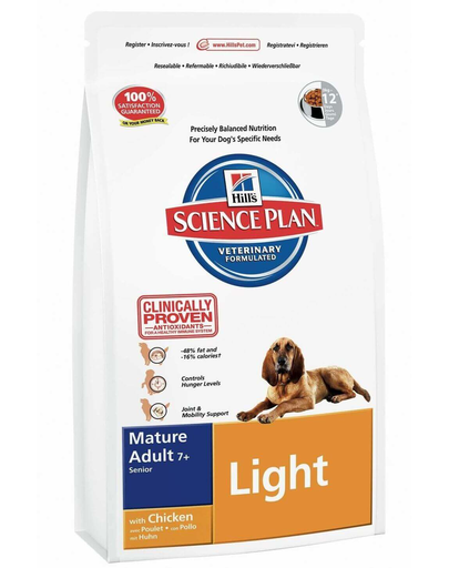 HILL'S Science Plan Canine Mature Adult 7+ Light Chicken 12 kg