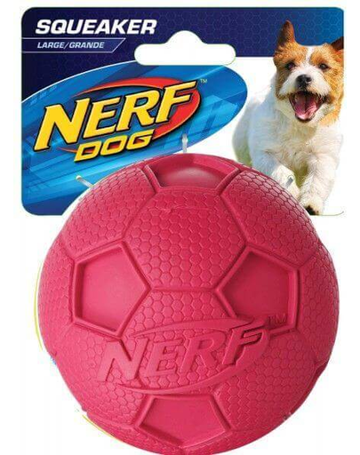 NERF Squeaker Soccer Ball L verde / roșu