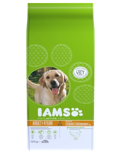 IAMS ProActive Health Adult Light in Fat for Sterilsed/Overweight - Hrană uscată pentru câini sterilizați/supraponderali 12 kg
